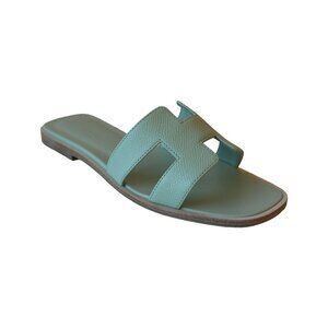 Hermes Oran Sandals Vert Frizz